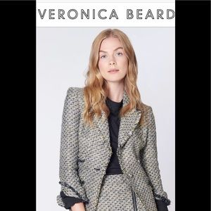 Veronica Beard Gray and Black Tweed Blazer